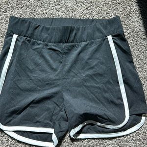 Zenana black with white stripe shorts. Large